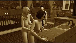 Old Style film. Group sex in a cafe. Group Orgies | Porno Game 3d