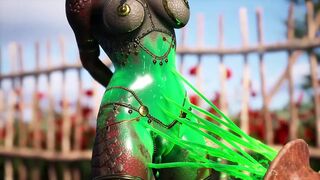 CARNAL INSTINCT enjoys to leave her buttocks full of milk and lick rods