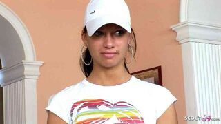 Alluring Chick Kicsi 18 First Time MMF Threesome at Pickup College Casting