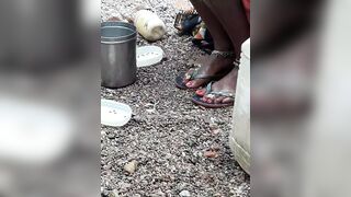 Indian village bhabhi bathing and showing her tight snatch and monstrous nipple