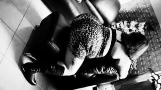 Big Bodied Woman milf in leather boots and animal print skirt ,mutual masturbate, hand-job & bj !