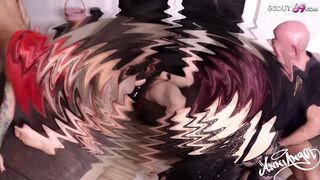 German Homemade Cream-Pie Bukkake Orgy with Ginger Teeny and Tgirl