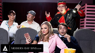 MODERN-DAY SINS - Pervy Teens Have PUBLIC SEX In Sex Tape Theatre And GET CAUGHT! With Athena Faris