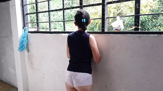 petite charming can't see a prick because she goes out to blow it until she gets all her milk out sex outdoors.