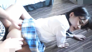 Uniform Thai woman with african hair, oral sex and cream-pie sex in shaved snatch. It is uncensored. 1st work